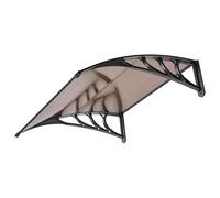 VIVOHOME Auvent de Porte et fenêtres 100x100cm Marquise de Porte Exterieur en Polycarbonate auvent en Arc pentu Protection Contre Pluie et UV pour Terrasse Balcon Patio