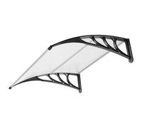 VIVOHOME Auvent de Porte et fenêtres 100x100cm Marquise de Porte Exterieur en Polycarbonate Transparent auvent en Arc pentu Protection Contre Pluie et UV pour Terrasse Balcon Patio