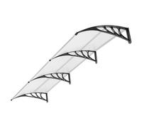VIVOHOME Auvent de Porte et fenêtres 300x100cm Marquise de Porte Exterieur en Polycarbonate Transparent auvent en Arc pentu Protection Contre Pluie et UV pour Terrasse Balcon Patio