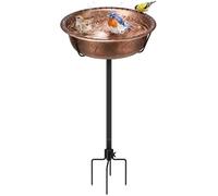 VIVOHOME Bain d'oiseaux en Polyrésine avec Tige en Bronze