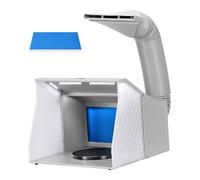 VIVOHOME Cabine de Peinture Aérographe à Deux Ventilateurs, 4 LED, Gris