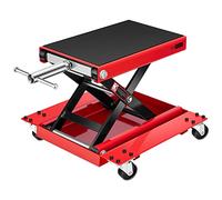 VIVOHOME Cric de Levage de Moto à Ciseaux en Acier avec Large Plateforme Antidérapante Capacité 500KG pour Motos, ATV et Dirt Bikes Réparation Garage Rouge