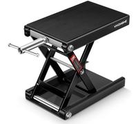 VIVOHOME Élévateur de Moto à Ciseaux en Acier avec Large Plateforme et Manivelle, Support Central Capacité 500kg pour ATV Motos Tout Terrain Garage Réparation Noir