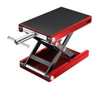 VIVOHOME Élévateur de Moto à Ciseaux en Acier avec Large Plateforme et Manivelle, Support Central Capacité 500kg pour ATV Motos Tout Terrain Garage Réparation Rouge