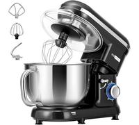 VIVOHOME Robot Pâtissier 660W 10 Vitesses Robot Pétrin Professionnel avec 5,7L Bol mélangeur en acier inoxydable Avec fouet Crochet pétrisseur et Batteur plat incl. Housse de protection