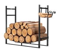 VIVOHOME Support à Bois de Chauffage Robuste 84×77×30cm, Range Bûches pour Intérieur et Extérieur et Housse de Rangement pour Cheminée