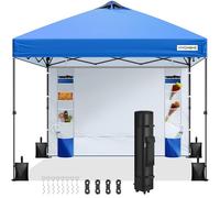 VIVOHOME Tente Pop-up Tonnelle 3 x 3 m avec parois latérales Installation par Simple Pression avec Sac De Transport À roulettes Et 4 Sacs De Sable