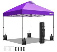 VIVOHOME Tente Pop-up Tonnelle 3 x 3 m Installation par Simple Pression Robuste avec Sac De Transport À roulettes Et 4 Sacs De Sable