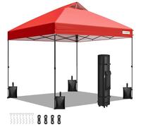 VIVOHOME Tente Pop-up Tonnelle 3 x 3 m Installation par Simple Pression Robuste avec Sac De Transport À roulettes Et 4 Sacs De Sable