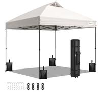 VIVOHOME Tente Pop-up Tonnelle 3x3m avec parois latérales Installation par Simple Pression avec Sac De Transport À roulettes Et 4 Sacs De Sable