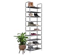 Vivol Armoire à Chaussures pour 20 Paires Noir 10 étagère - HxLxP: 178x56,5x27 cm, Rangement Chaussure réglable en Hauteur et déperlant