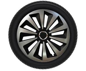 Vivol Fox-Mix Lot de 4 enjoliveurs Argenté - Noir 16