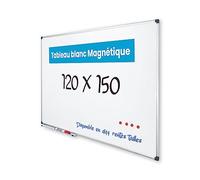 Vivol Tableau blanc Magnétique 120x150 cm panneau blanc Cadre en aluminium | Tableau magnétique avec étagère à crayons | Tableau feutre mural Mur magnétique | 14 tailles Magnétique effacable
