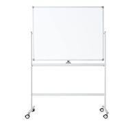 Vivol Tableau blanc sur roulettes 100 x 150 cm - Blanc - Double face et magnétique - 3 tailles différentes