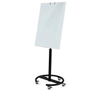 Vivol Tableau de conférence design en verre sur roulettes 60 x 90 cm - Magnétique et réglable en hauteur