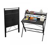 VIVOLILV Bureau d'ordinateur avec étagère - Bureau 80x50x75 cm - Pliable - Noir Moderne et compact