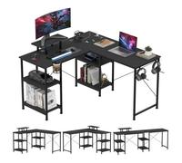 VIVOLILV Bureau Gamer Bureau D'ordinateur en Forme de L,210x 50 cm,Bureau d'angle Gaming avec Crochet pour Casque