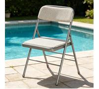 VIVOLILV Chaise empilable pliante,Assise Tissu Rembourrée,Structure Métallique,Design Moderne pour Événements Jardin Maison