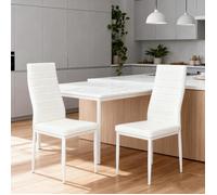 VIVOLILV Chaises Moderne,Ensemble de 2 fauteuils de salle à manger THOMAS rembourré avec revêtement à l'aspect cuir,Pour Cuisine
