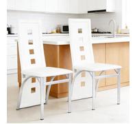 VIVOLILV Lot de 2 Chaises de Salle à Manger,Chaises de Cuisine,Haute Dossier,PU , 42,5x42x101,5 cm,Pour Salle à Manger,Blanc