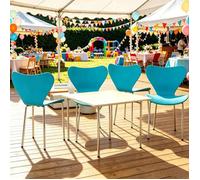 VIVOLILV Lot de 4 Chaises de Salle Manger Bleu,Scandinave,Empilable,Chaises de Cuisine Siège en PP Plastique,45x42x82,5 cm