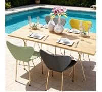 VIVOLILV Lot de 4 Chaises de Salle Manger Multicolore Empilable ,Chaises de Cuisine Siège en PP Plastique,45,5x42x82,5 cm