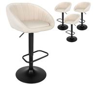 VIVOLILV Lot de 4 Tabourets de bar Bar Hauteur réglable avec repose-pieds - Design coquillage - 52x40x85-105 cm - Beige