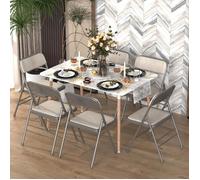 VIVOLILV Lot de 6 Chaises Pliantes,Assise Tissu Rembourrée,Structure Métallique,Design Moderne pour Événements Jardin Maison