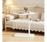 VIVOLILV Table d'Appoint Réglable en Hauteur Ergonomique,Table Latérale Lit Canapé,Socle Stable Anti-basculement Polyvalente