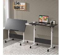 VIVOLILV Table de lit Pliante avec Roulette Réglable en Hauteur - 80x40cm - Bureau pour Ordinateur Portable Pliable noir