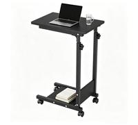 VIVOLILV Table Ordinateur Réglable Hauteur Bureau Mobile Roulettes Verrouillables Ergonomique Étagère Rangement Polyvalent,Noir