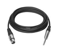 Xlr m to jack cable 10 m black xlr male- jack 6,3m cable 6mm 22awg heady duty, 94% tinned copper shielding, high flexibility and
