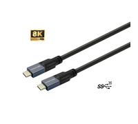 - Câble USB - 24 pin USB-C (M) pour 24 pin USB-C (M) - USB 3.2 Gen 2 - 5 - 20 V - 5 A - 7.5 m - prise en charge UHD 4K60Hz, Alimentation USB (100 W)