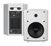 Vivolink - Ensemble de Haut-Parleurs Actifs 2 x 50W, 6,5", avec Fonction ECO, pour Pièces jusqu'à 80 m², Blanc - Inclut Supports et Câbles