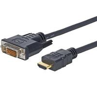 Vivolink Pro Câble HDMI actif vers DVI-D 2m Noir - Prise en charge ARC, HDCP, CEC, triple blindage, longue distance