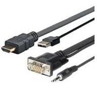 VivoLink Pro - Câble HDMI - HDMI mâle pour USB, HD-15 (VGA), mini-phone stereo 3.5 mm mâle - 2 m