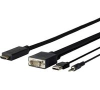 Pro - Câble HDMI - HDMI mâle pour USB, HD-15 (VGA), mini-phone stereo 3.5 mm mâle - 1 m