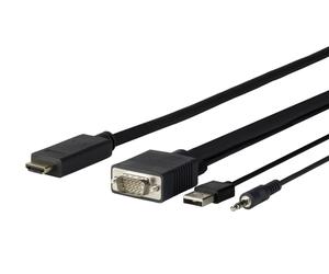 Vivolink PROVGAHDMI5 câble vidéo et adaptateur 5 m HDMI VGA (D-Sub) + 3.5mm + USB Type-A Noir