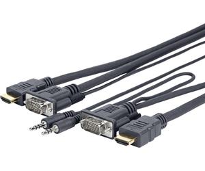 Vivolink PROVGAHDMIFLY5 câble vidéo et adaptateur 4 m VGA (D-Sub) + 3,5 mm HDMI Type A (Standard) Noir