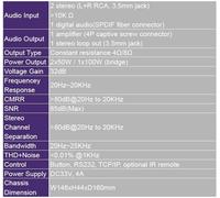 Vivolink VL120005 Amplificateur audio 2x50W Noir