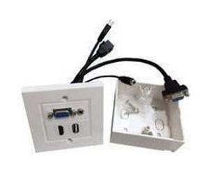 VivoLink WI221293 - CABLE ET CONNECTIQUE - Wall Connection Box HDMI, USB2.0, 3,5mm Audio, VGA HDMI 2.0 support Measure : 86 x 86 x G