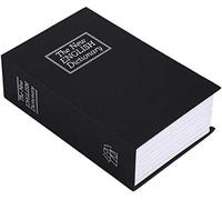 Vivona boîte de rangement pour pièces de monnaie, boîte métallique avec coffre-fort en acier dissimulé, mise en page du dictionnaire anglais, noir, p.