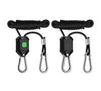 VIVOSUN 1 paire de cintres réglables de 0,3 cm pour lampe de culture, corde de suspension robuste avec engrenages métalliques renforcés, 2,4 m de long et capacité de poids de 68 kg pour lampe de