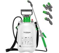 VIVOSUN 4 L Pulvérisateur à Pression à Pompe, Flacon Pulvérisateur d'eau sous Pression pour Pelouse et Jardin avec 3 Buses d'eau Bandoulière Réglable Soupape de Surpression pour Plantes et Nettoyage