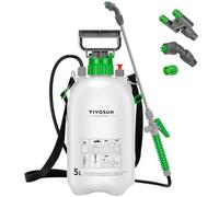 VIVOSUN 5 L Pulvérisateur à Pression à Pompe, Flacon Pulvérisateur d'eau sous Pression pour Pelouse et Jardin avec 3 Buses d'eau Bandoulière Réglable Soupape de Surpression pour Plantes et Nettoyage