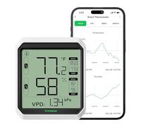 VIVOSUN AeroLab THB1 Thermomètre Hygromètre Bluetooth sans Fil, Moniteur de Température Intelligent VPD Humidimètre Numérique Télécommande&Alerte LCD Stockage de Données Double Canal Batterie Incluse