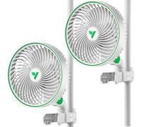 VIVOSUN AeroWave E6 Lot de 2 ventilateurs à clip, 15 cm, avec moteur EC et contrôle WiFi intelligent, ventilateur Grow Tent Clip avec 10 vitesses pour la circulation de l'air hydroponique
