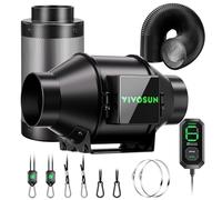 VIVOSUN AeroZesh G4 Kit de Filtration d'air Intelligent de 10,2 cm, Ventilateur de Conduit en Ligne avec contrôleur de Vitesse E12, Filtre à Charbon et Conduit de 2,4 m, système de Refroidissement et