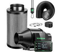 VIVOSUN AeroZesh G4 Kit de filtration d'air intelligent Pro G4 10,2 cm - Ventilateur de duct en ligne GrowHub E42A - Contrôleur WiFi - Filtre à charbon et canaux - Système de refroidissement et de