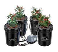 VIVOSUN DWC Système de culture hydroponique, culture d'eau profonde, système de jardin à recirculation goutte à goutte avec tuyau à air multifonction, pompe à air et pierre à air